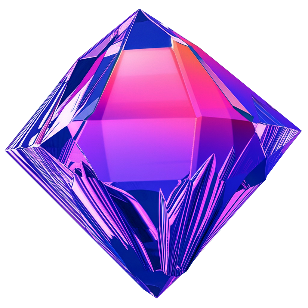 A glowing purple crystal representing a valuable donation